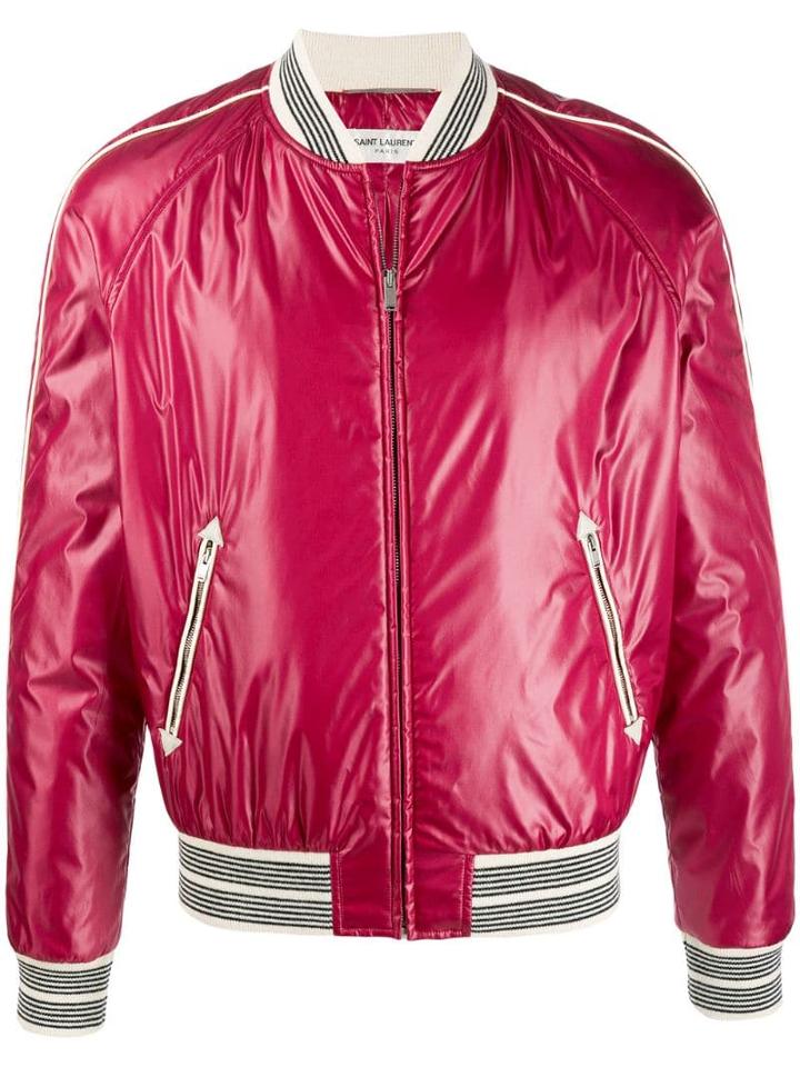 Saint Laurent Technical Bomber Jacket - Red