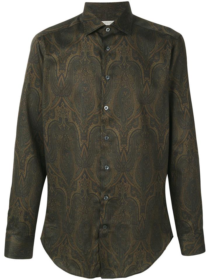 Etro - Printed Shirt - Men - Cotton - 41, Brown, Cotton