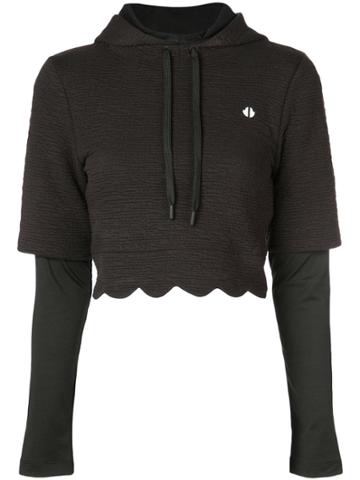 Thrive Societe Scalloped Hem Hoodie - Black