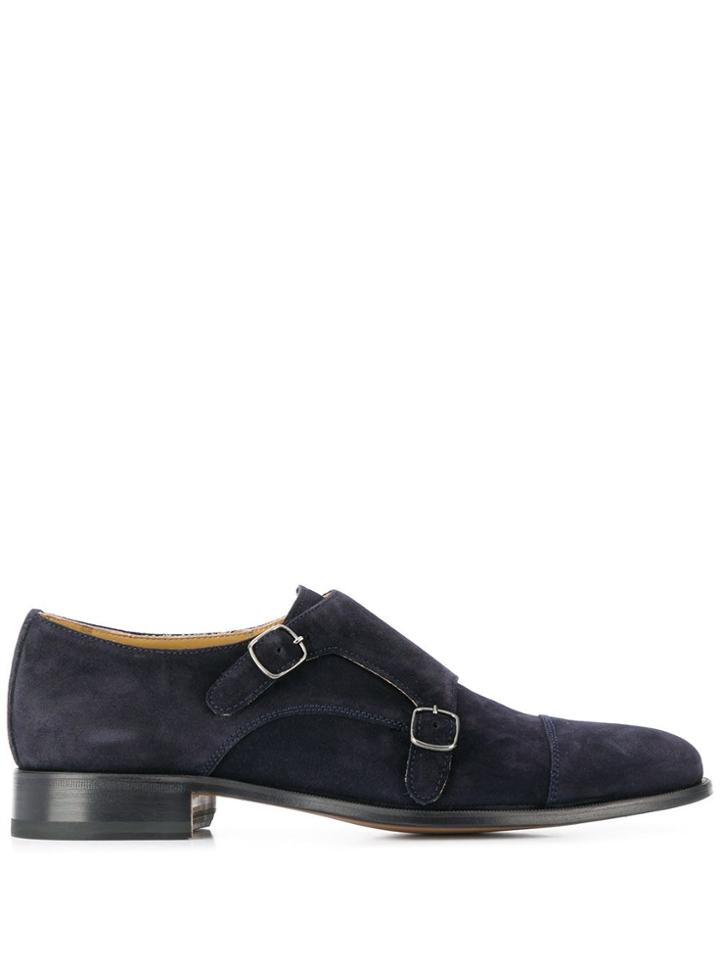 Scarosso Buckled Gervasio Monk Shoes - Blue