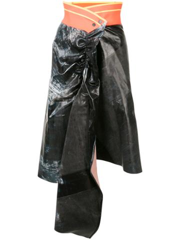 Martina Spetlova - Draped Skirt - Women - Lamb Skin - 6, Women's, Blue, Lamb Skin