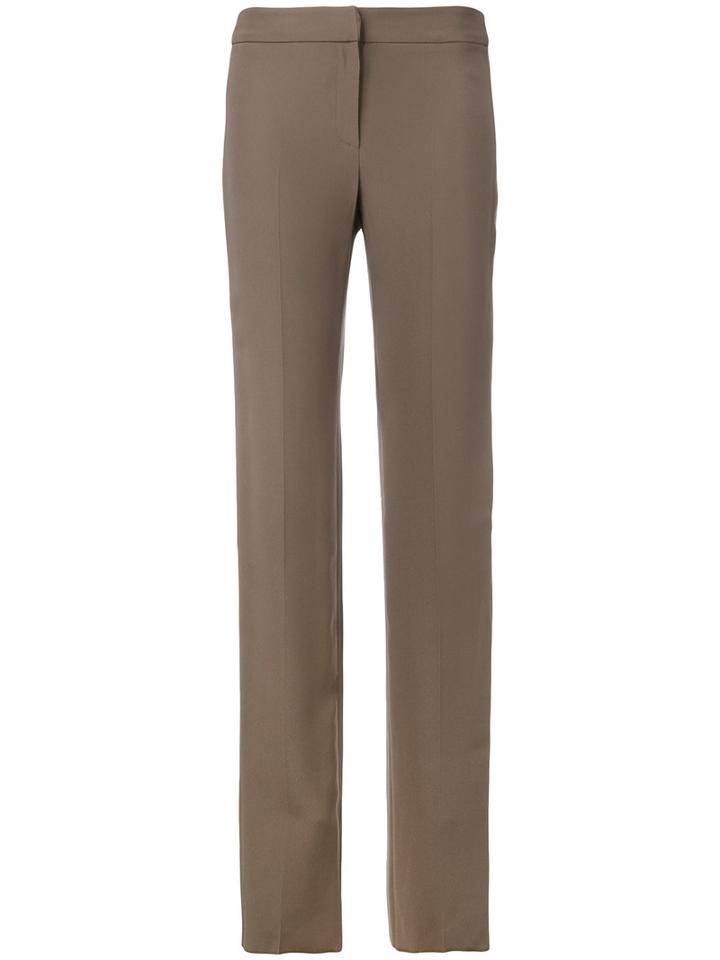 Armani Collezioni - Straight Trousers - Women - Silk/acetate/cupro/viscose - 38, Green, Silk/acetate/cupro/viscose