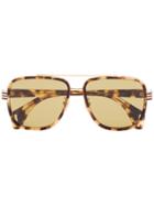 Gucci Eyewear Yellow And Brown Tortoise Sunglasses