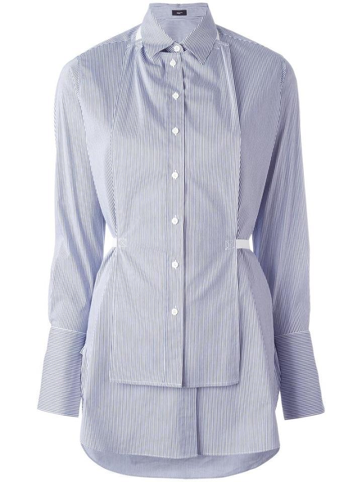 Joseph Striped Bib Shirt, Women's, Size: 38, Blue, Spandex/elastane/polyamide/cotton