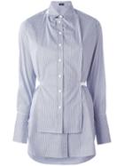 Joseph Striped Bib Shirt, Women's, Size: 38, Blue, Spandex/elastane/polyamide/cotton