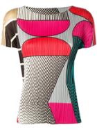 Pleats Please By Issey Miyake Printed Micro-pleated T-shirt - Pink