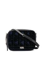 Karl Lagerfeld K/kuilted Studs Cam Bag Velvet - Blue