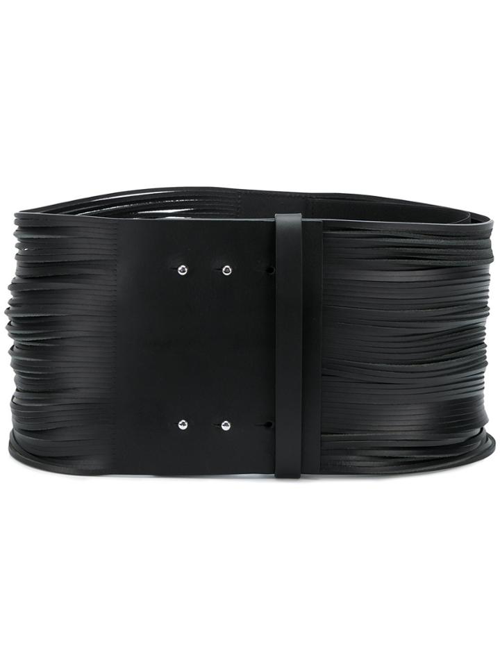 Maison Margiela Wide Cut Out Slit Belt - Black