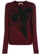No21 Textured Flower Knitted Sweater - Brown