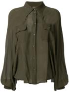 Mm6 Maison Margiela Sheer Military Style Shirt - Green