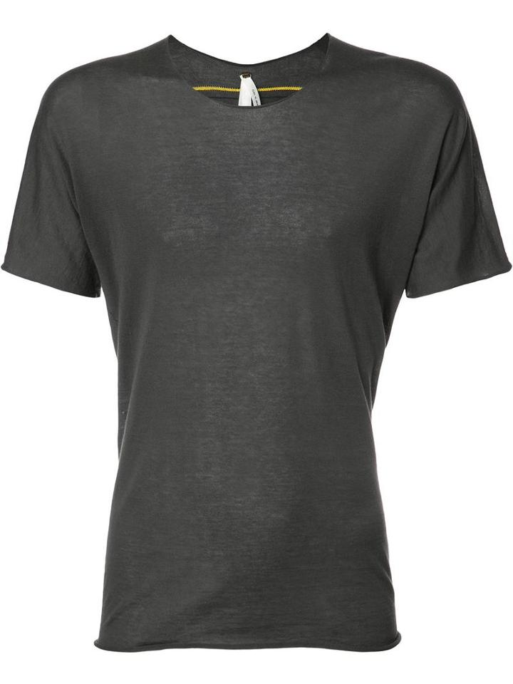 Label Under Construction Contrast Seam T-shirt, Men's, Size: Large, Grey, Cotton