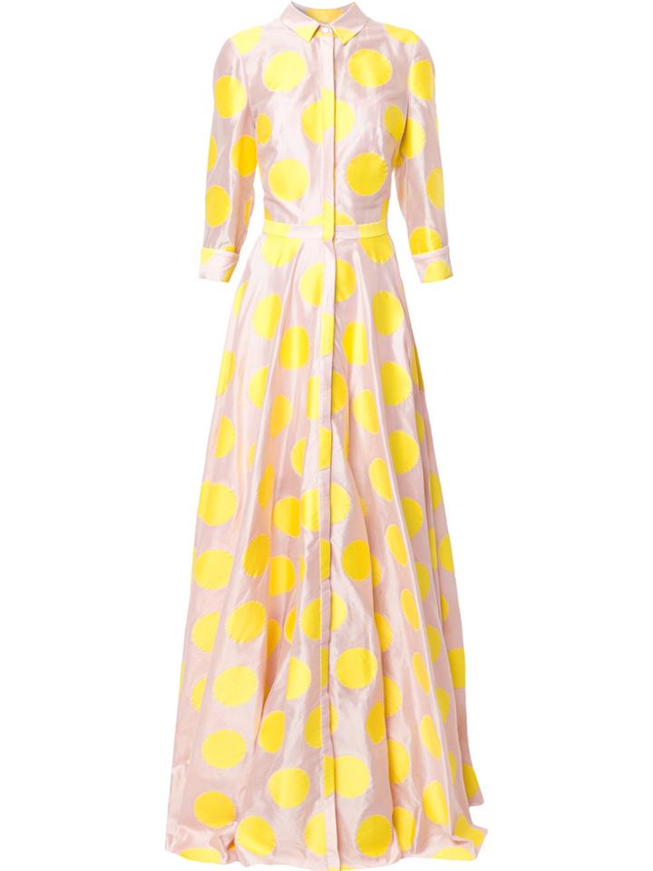 Carolina Herrera Polka Dot Shirt Dress - Yellow & Orange