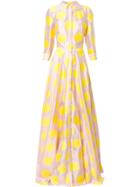 Carolina Herrera Polka Dot Shirt Dress - Yellow & Orange
