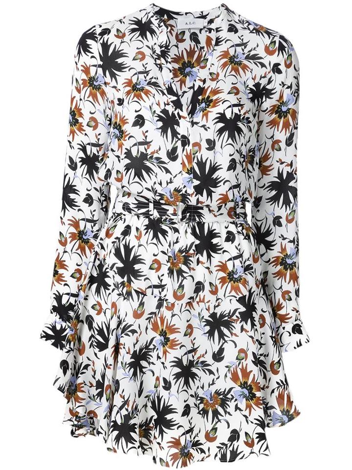 A.l.c. Floral Print Dress, Women's, Size: 0, White, Silk