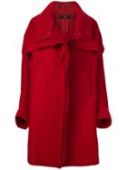 Y's Oversized Single Breasted Coar - Red