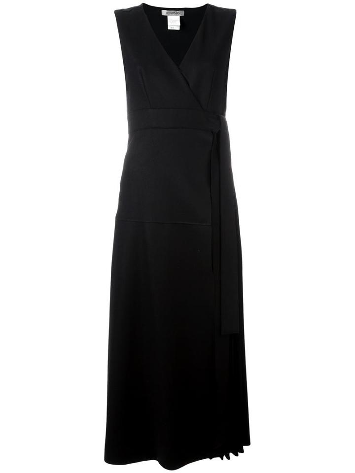 Sportmax V-neck Dress, Women's, Size: 42, Black, Virgin Wool/polyamide/polyester/viscose