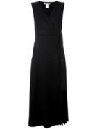 Sportmax V-neck Dress, Women's, Size: 42, Black, Virgin Wool/polyamide/polyester/viscose