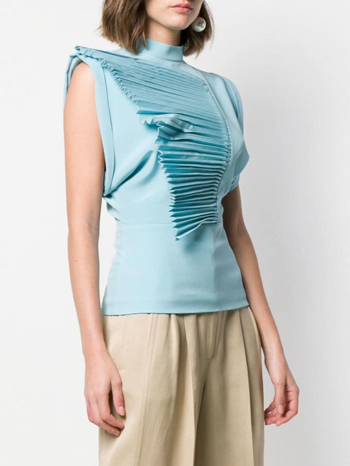 Givenchy Pleated Ruffles Top - Blue