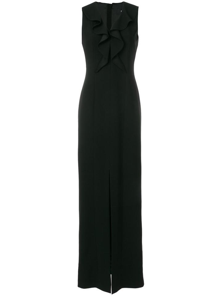 Paule Ka Ruffled Neck Dress - Black