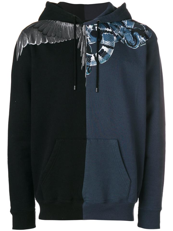 Marcelo Burlon County Of Milan Wings Snakes Contrast Hoodie - Black