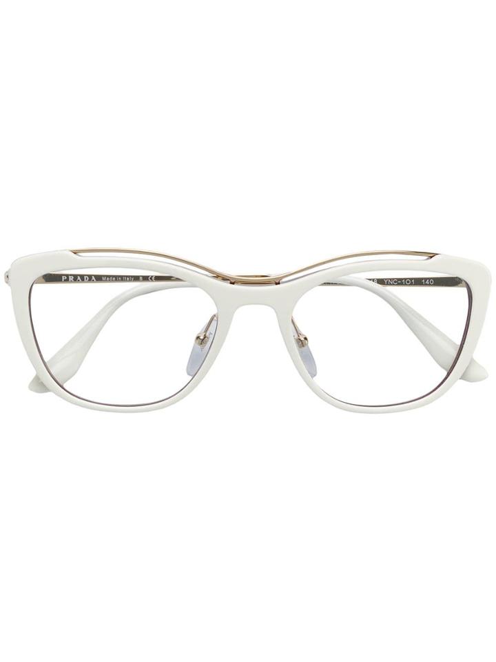 Prada Eyewear Square Shaped Glasses - White