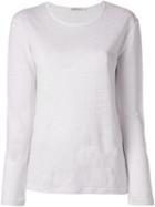 T By Alexander Wang Long Sleeve T-shirt, Women's, Size: Xs, White, Linen/flax/silk