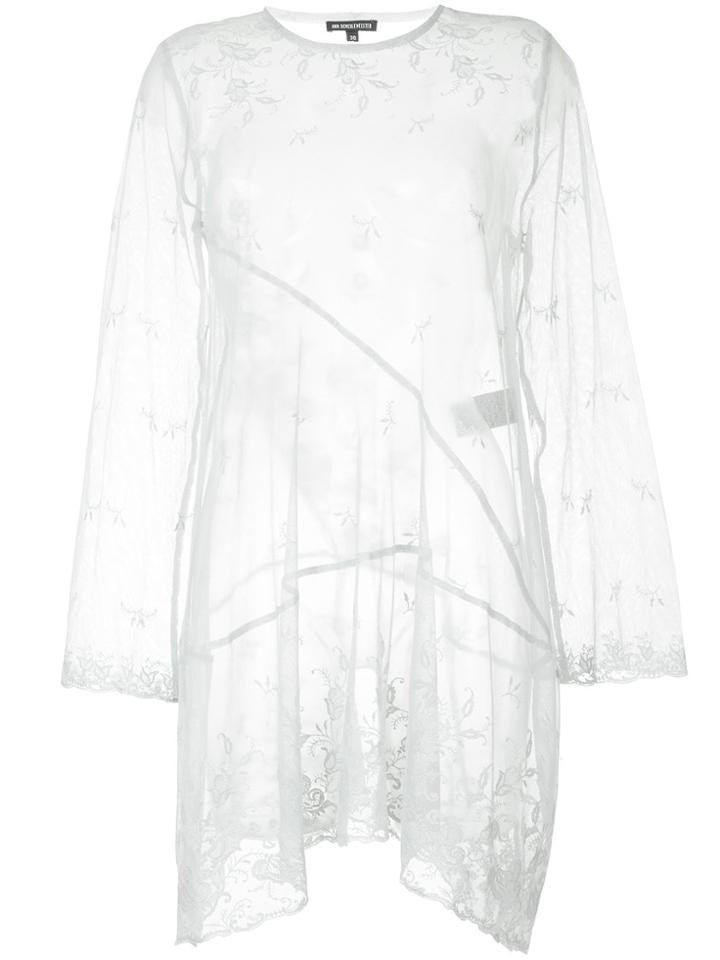 Ann Demeulemeester Sheer Lace Dress - Blue