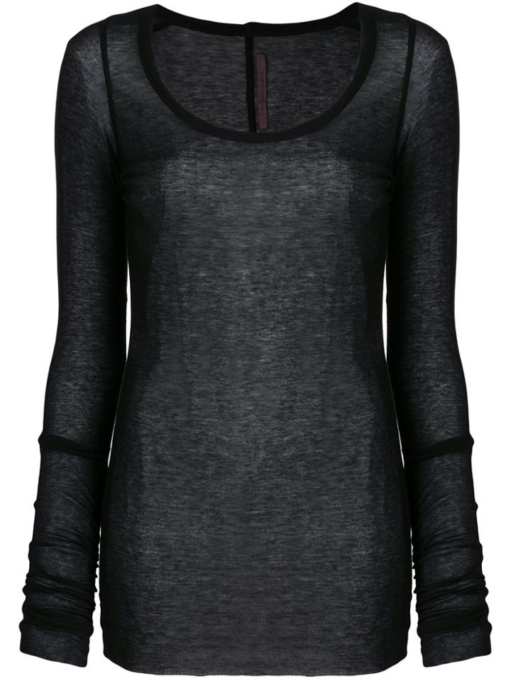 Rick Owens Lilies Sheer Slim Fit Jersey - Black