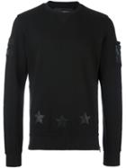Hydrogen Star Print Sweatshirt, Men's, Size: Large, Black, Cotton
