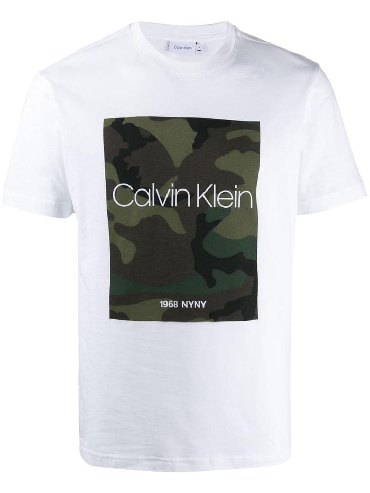 Calvin Klein Camo Print T-shirt - White