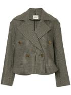 Khaite Checked Cropped Jacket - Brown
