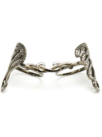 Gaydamak 9k Oxidised Gold And Diamond Bondage Ring