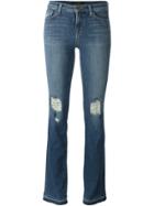 J Brand Distressed Bootcut Jeans - Blue