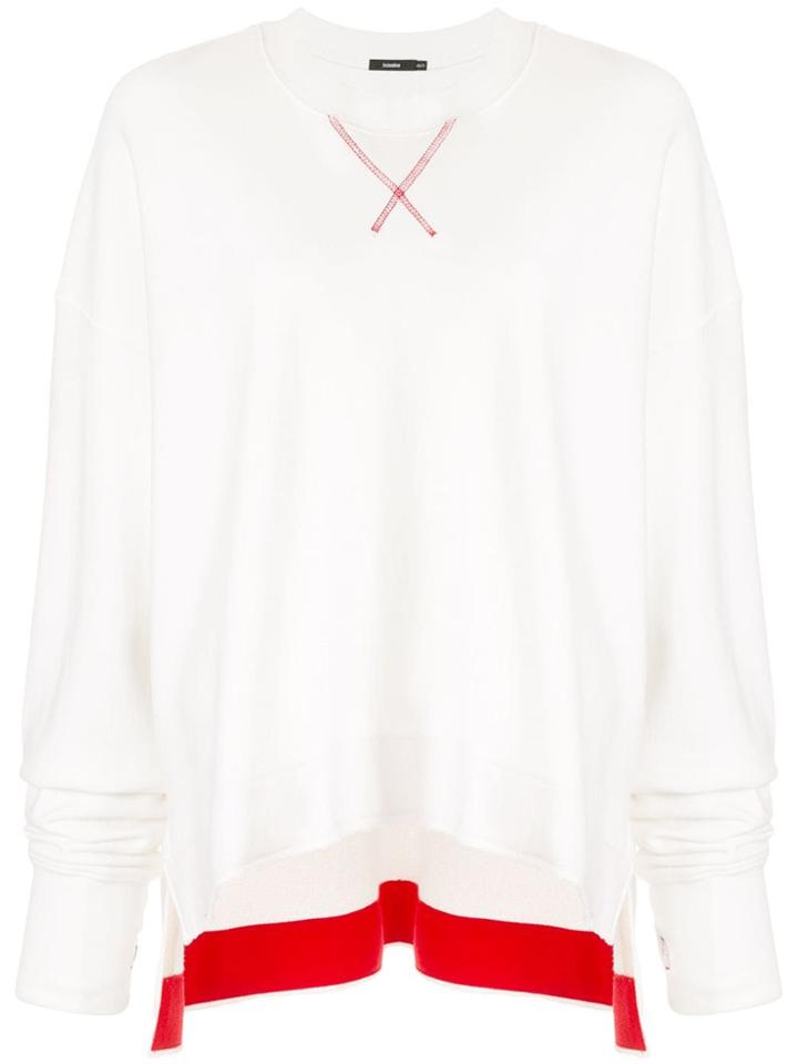 Bassike Side Split Contrast Sweatshirt - White