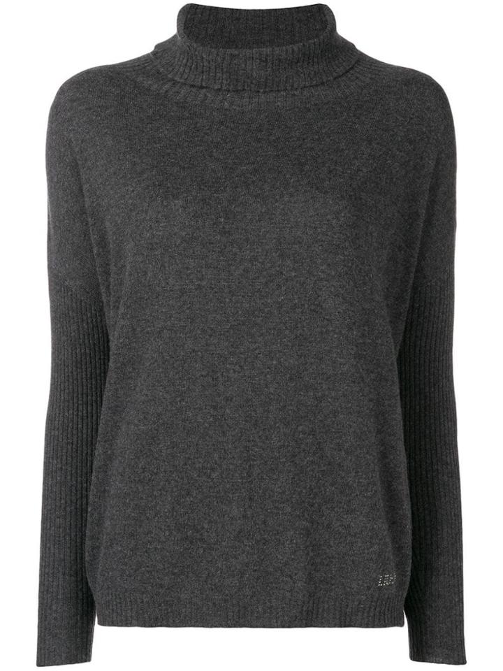 Liu Jo Funnel Neck Jumper - Grey