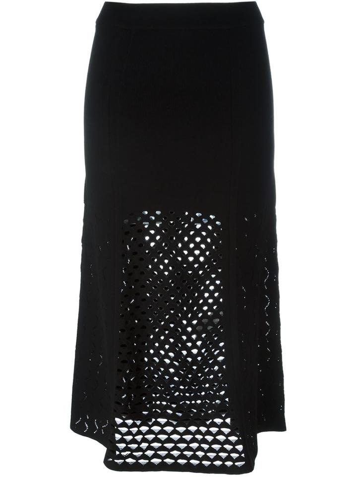 Kenzo Cut Out Knit Skirt, Women's, Size: L, Black, Viscose/polyester