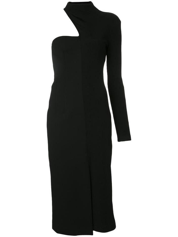 Christopher Esber Asymmetric Half Rib Dress - Black