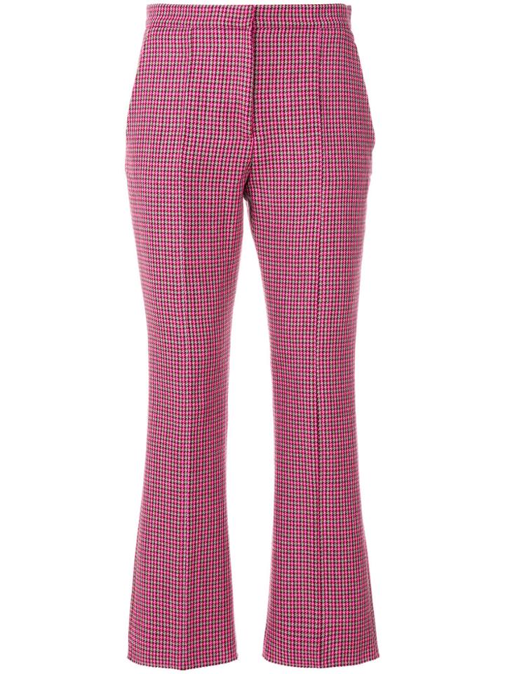 Msgm Cropped Patterned Trousers - Pink & Purple