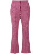 Msgm Cropped Patterned Trousers - Pink & Purple