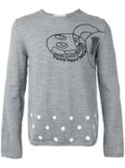 Comme Des Garçons Shirt - Robot Print Sweater - Men - Wool - S, Grey, Wool