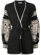 Mes Demoiselles Wrap-style Embroidered Jacket - Black