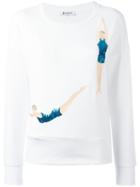 Dondup Sequin Swimmers Sweatshirt, Women's, Size: Small, White, Cotton