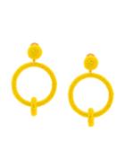 Oscar De La Renta Marigold Beaded Ring Earrings - Yellow & Orange