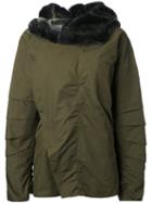 Toga Panelled Sleeve Duffle Coat, Women's, Green, Polyester/cupro