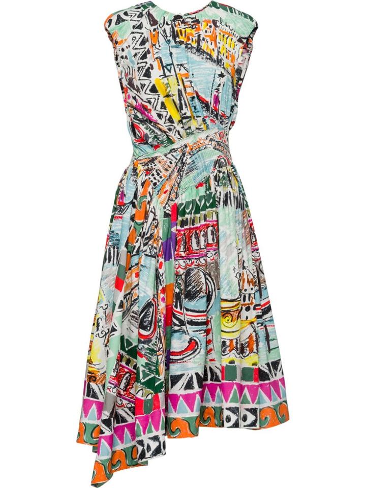 Prada Venice Print Poplin Dress - Multicolour
