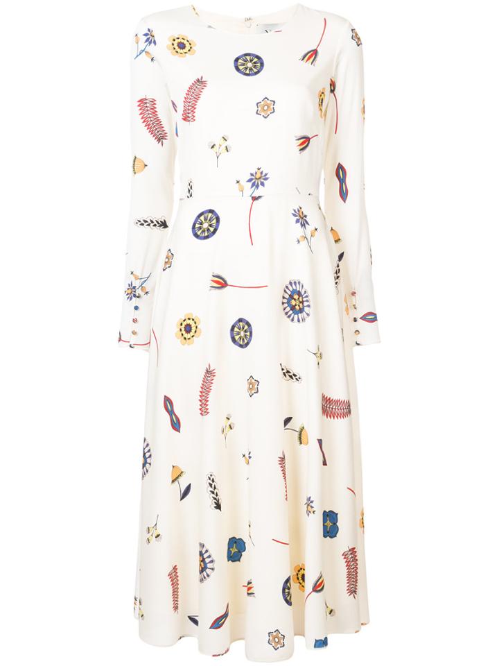 Novis Printed Dress - White