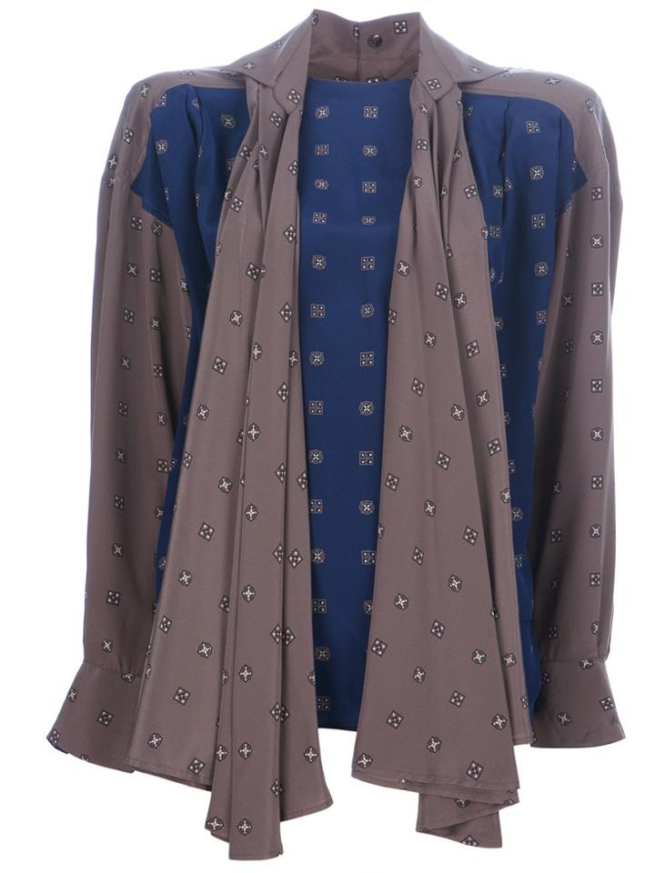 Gianfranco Ferre Vintage Contrast Blouse - Blue