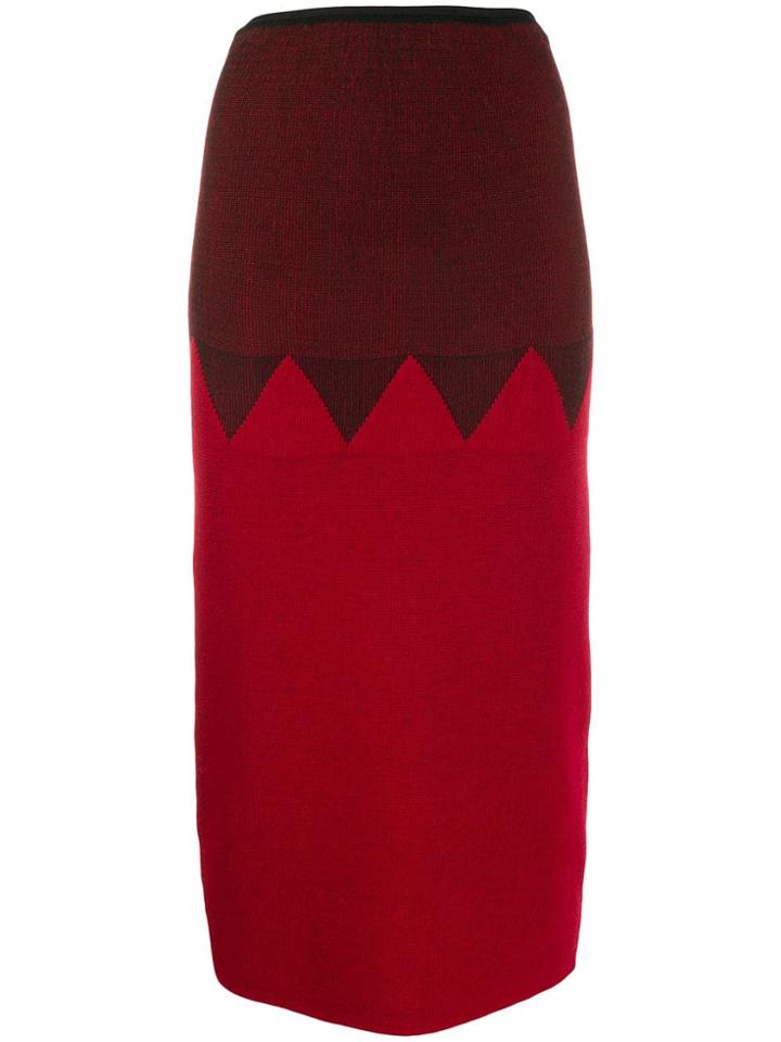 Jean Paul Gaultier Pre-owned 1987 Zigzag Panelled Skirt - Red