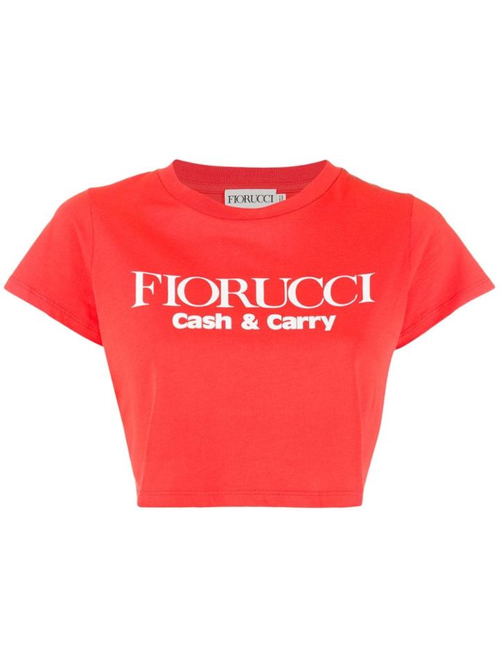 Fiorucci Logo Cropped T-shirt - Red
