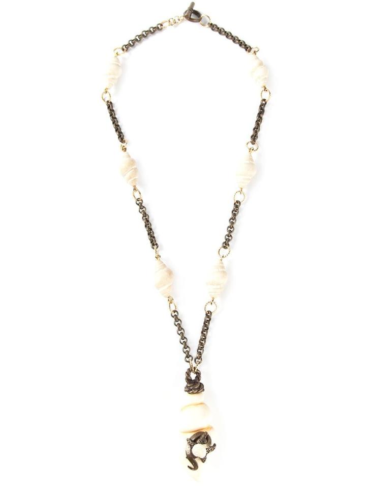 Katheleys Vintage 'unique Shells Pendant' Necklace - Nude & Neutrals